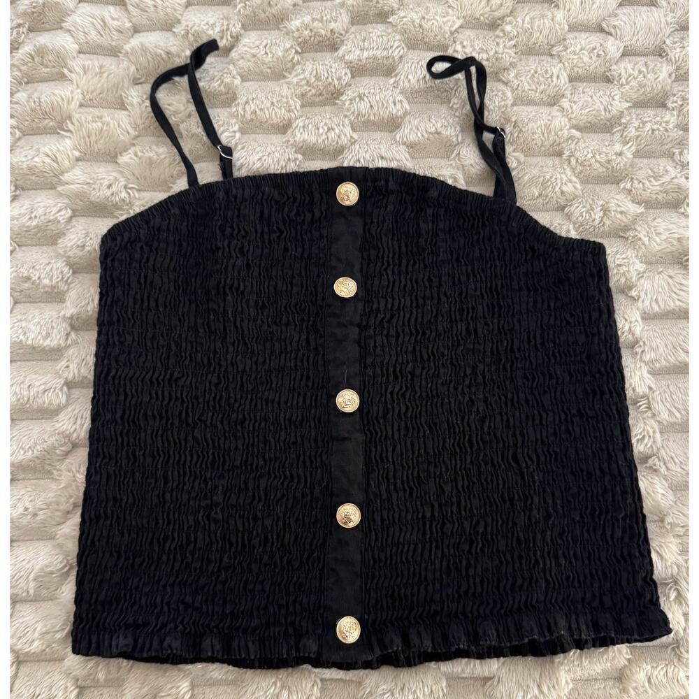 Blanque Top Blouse Sleeveless Black Women Size S
